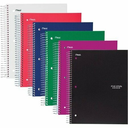 MEAD 5-Sub Notebook, 8inx10-1/2in, Wide-Ruled, Ast MEA05206
